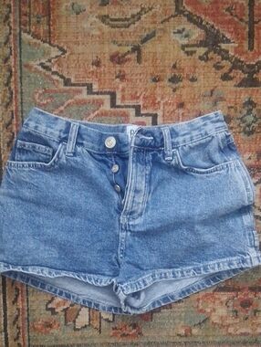 BDG Light Blue High-Rise Denim Button-Fly Shorts